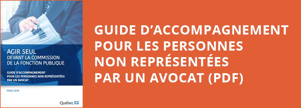 Guide d'accompagnement pour les personnes non représentées par un avocat